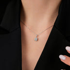 0,48 ct. Diamant Square Halskette