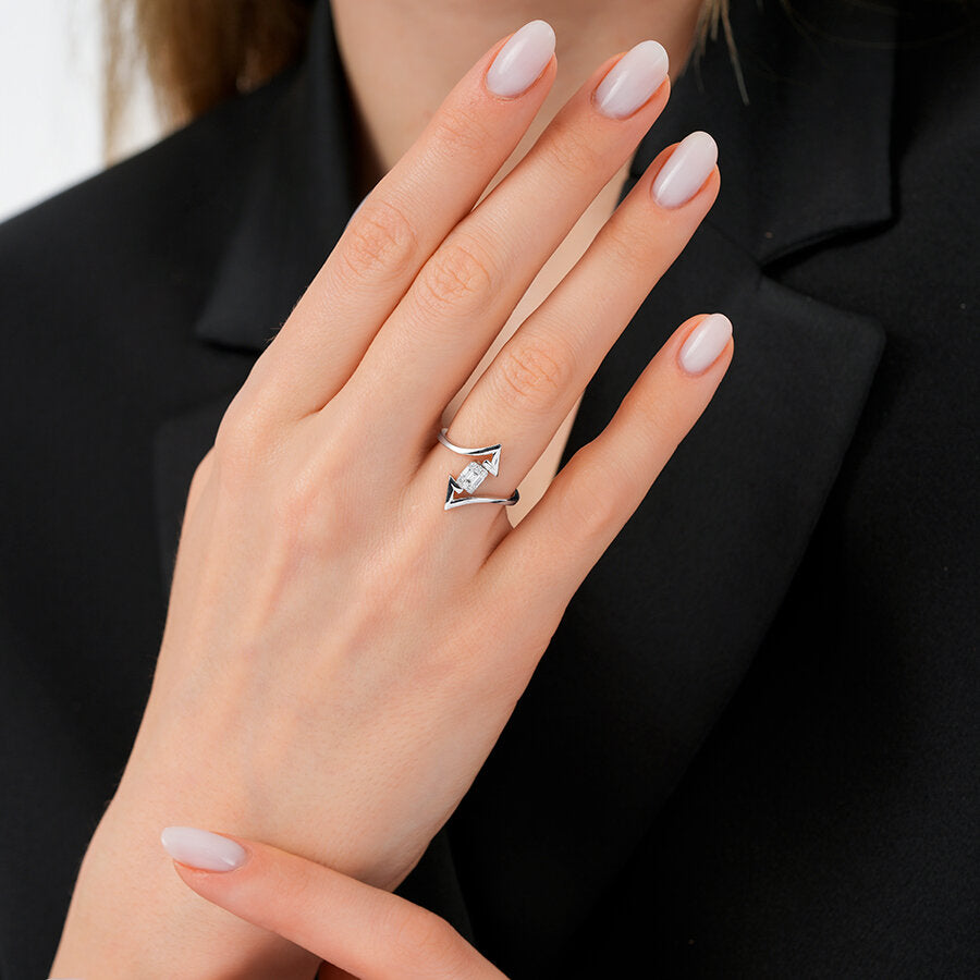 0,13 ct. Diamant Baguette Ring