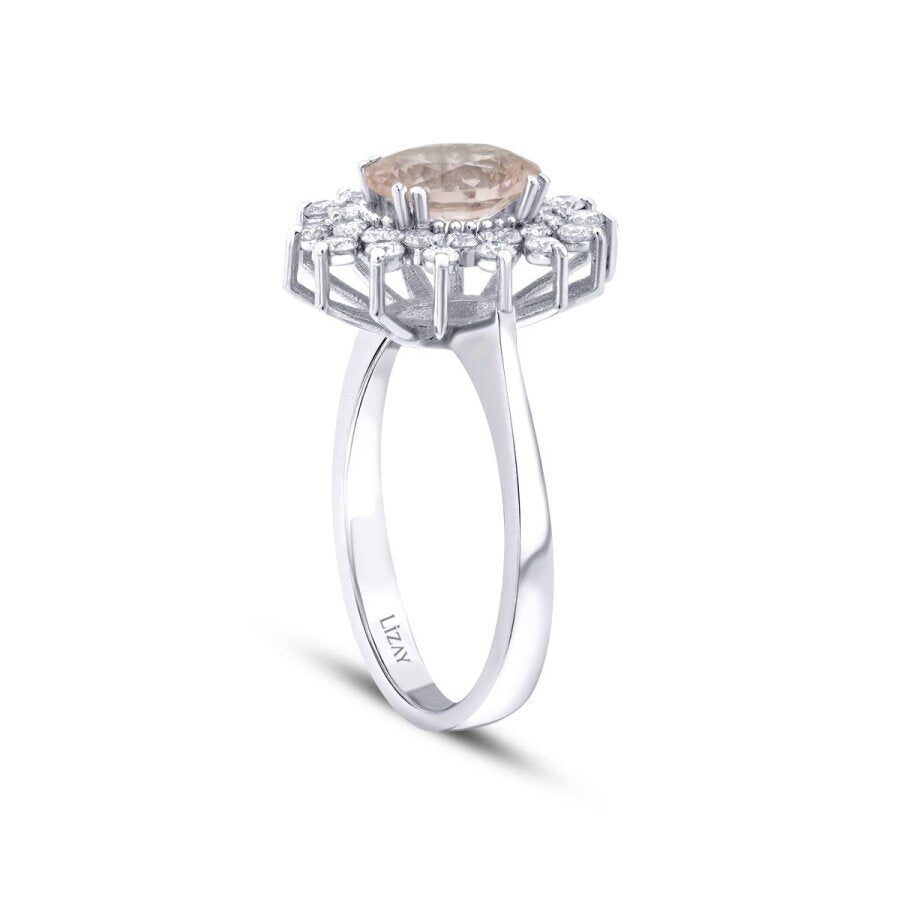 1,64 ct. Diamant Morganite Ring