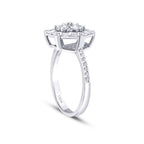 0,43 ct. Diamant Baguette Blume Ring