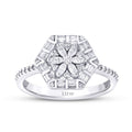 0,43 ct. Diamant Baguette Blume Ring