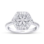 0,43 ct. Diamant Baguette Blume Ring