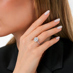 0,43 ct. Diamant Baguette Blume Ring