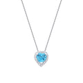 0,61 ct. Diamant Blauer Topas Herz Halskette