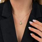 1.51 Karat Diamant Fancy Oval Halskette