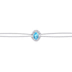 0,63 ct. Diamant Baguette Blauer Topas Armband