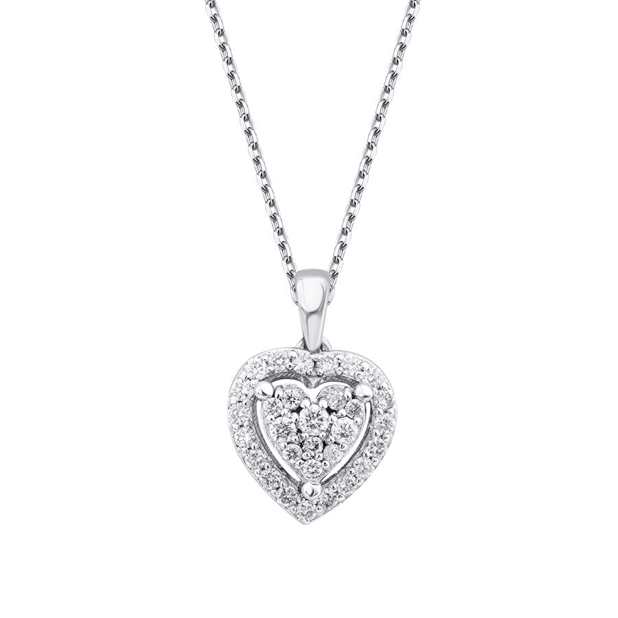 0.22 ct. Diamant Herz Halskette