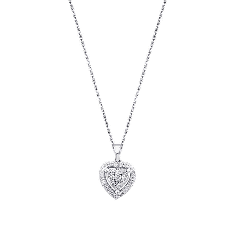 0.22 ct. Diamant Herz Halskette