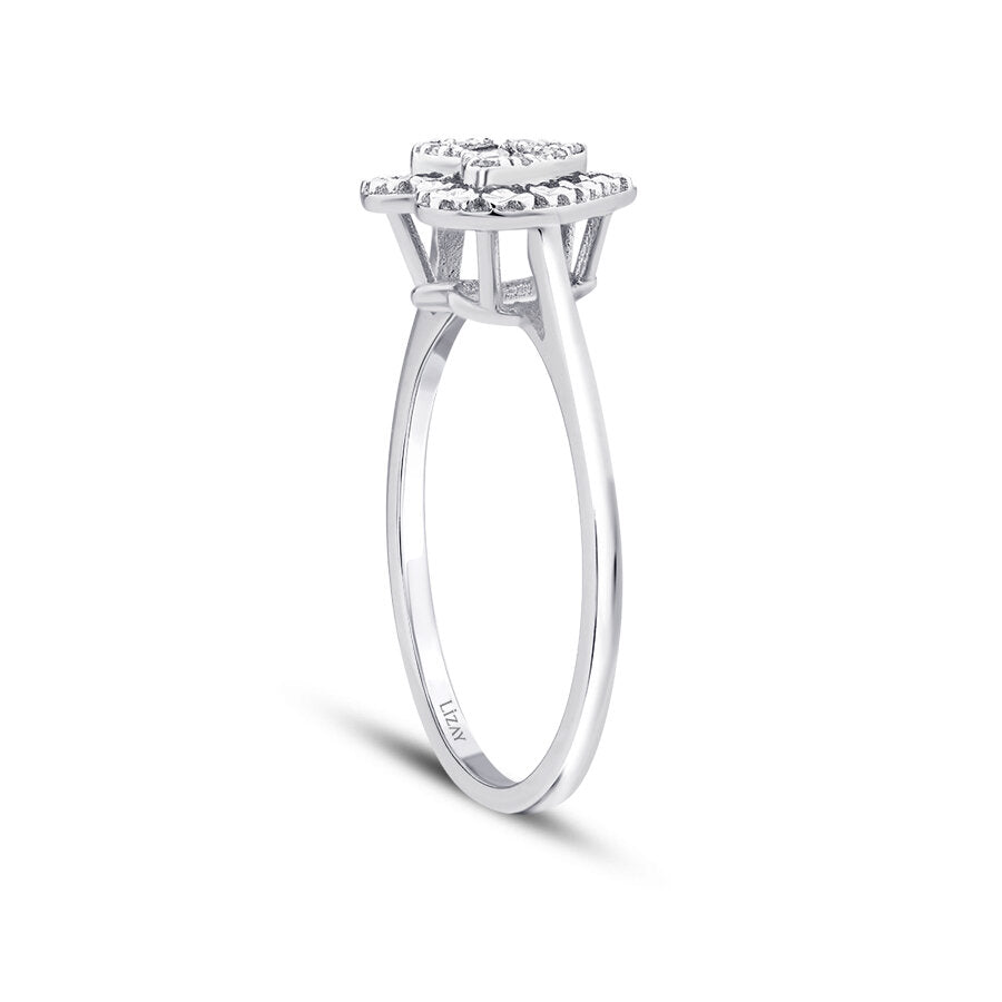 0,10 ct. Diamant Baguette Herz Ring
