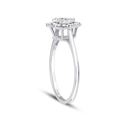 0.10 ct. Diamant Baguette Herz Ring