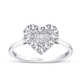 0,10 ct. Diamant Baguette Herz Ring