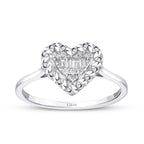 0,10 ct. Diamant Baguette Herz Ring