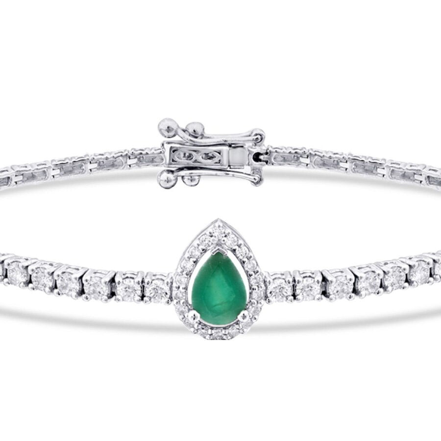 2,45 ct. Diamant Tropfen Smaragd Armband