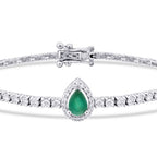 2,45 ct. Diamant Tropfen Smaragd Armband