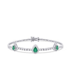 2,45 ct. Diamant Tropfen Smaragd Armband