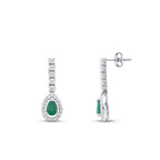 1,40 ct. Diamant Tropfen Smaragd Ohrringe