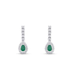 1,40 ct. Diamant Tropfen Smaragd Ohrringe