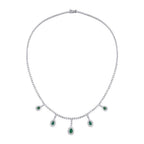 5,80 ct. Diamant Tropfen Smaragd Halskette