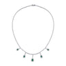 5,80 ct. Diamant Tropfen Smaragd Halskette