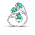 2,35 ct. Diamant Tropfen Smaragd Ring