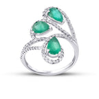 2,35 ct. Diamant Tropfen Smaragd Ring