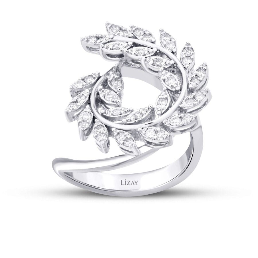 0,52 ct. Diamant Blatt Trend Ring
