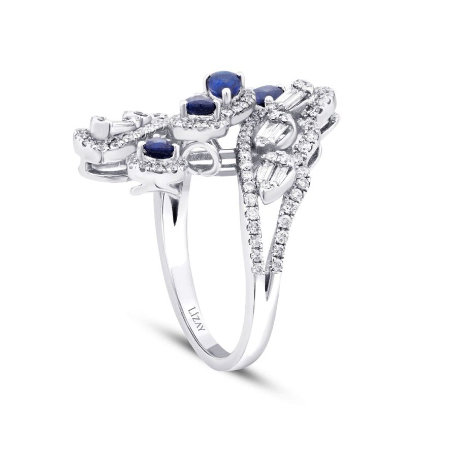 2,07 ct. Diamant Tropfen Saphir Trend Ring