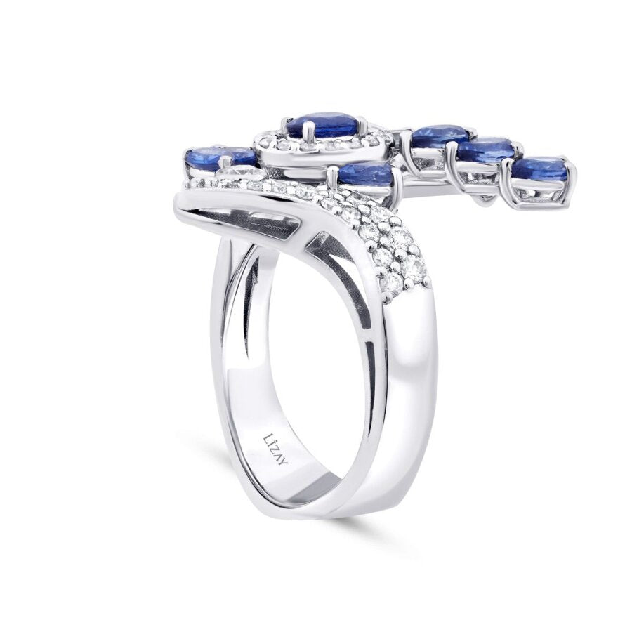 2,71 ct. Diamant Tropfen Saphir Trend Ring