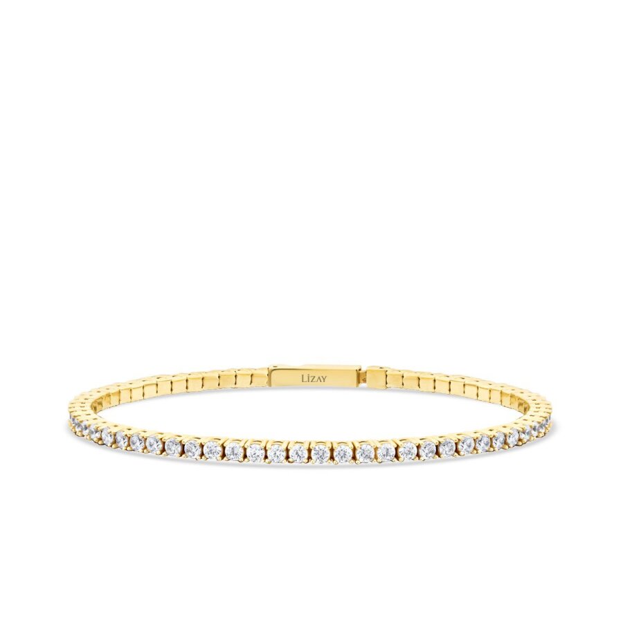 Tennis-Armband mit Verschluss aus Gold
