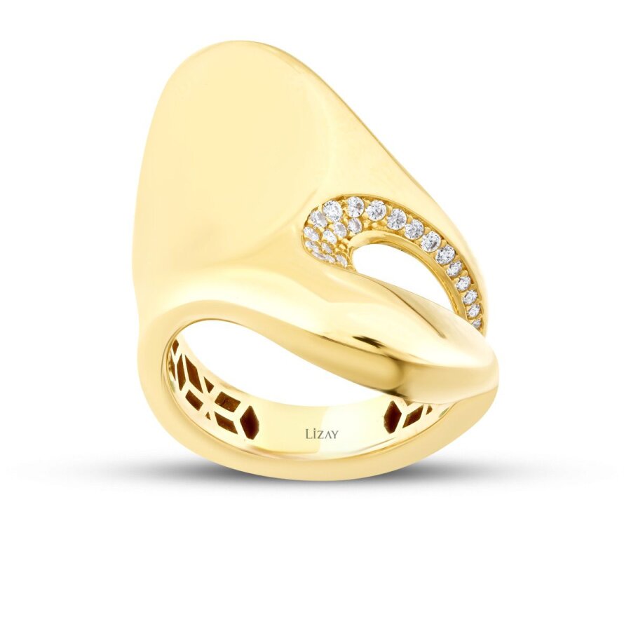 Geometrischer Trend-Ring aus Gold