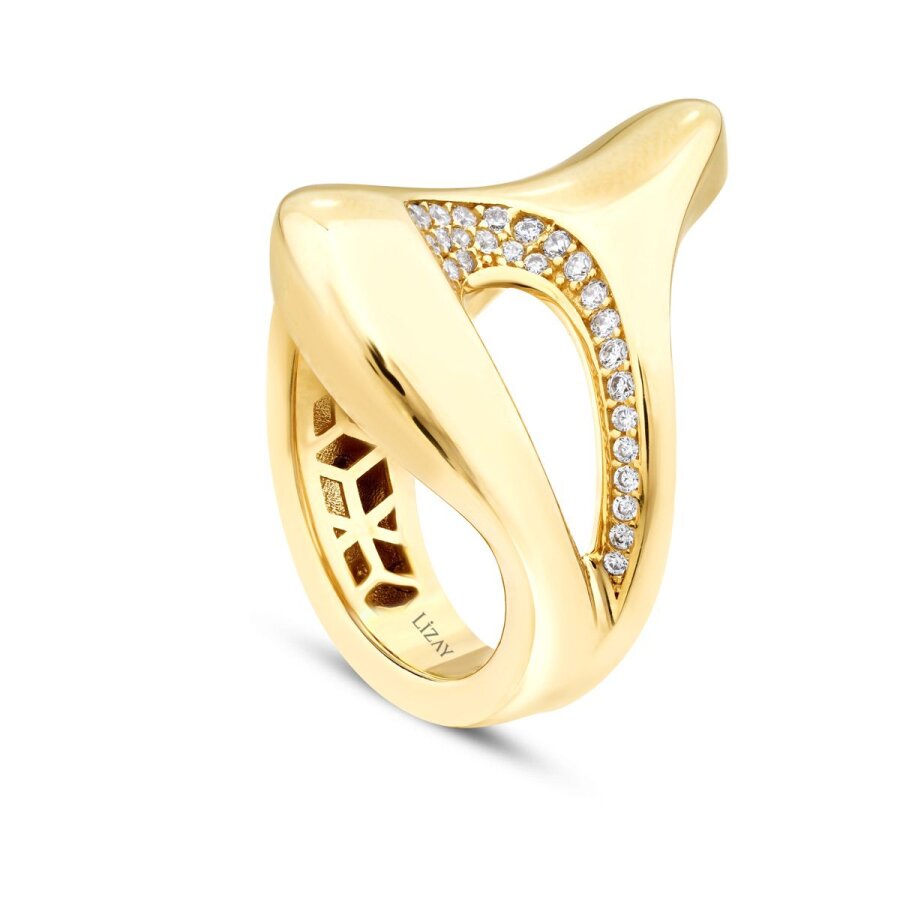 Geometrischer Trend-Ring aus Gold
