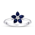 0,56 ct. Diamant Tropfen Saphir Blume Ring