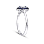 0,56 ct. Diamant Tropfen Saphir Blume Ring