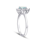 0,57 ct. Diamant Tropfen Blauer Topas Ring