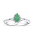 0,59 ct. Diamant Tropfen Smaragd Ring