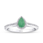 0,59 ct. Diamant Tropfen Smaragd Ring
