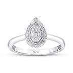0,17 ct. Diamant Baguette Tropfen Trend Ring