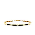 Armreif mit schwarzer Emaille und Steinbesatz aus Gold