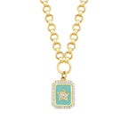 Blau-Emaille-Nordstern-Charm mit Stein aus Gold