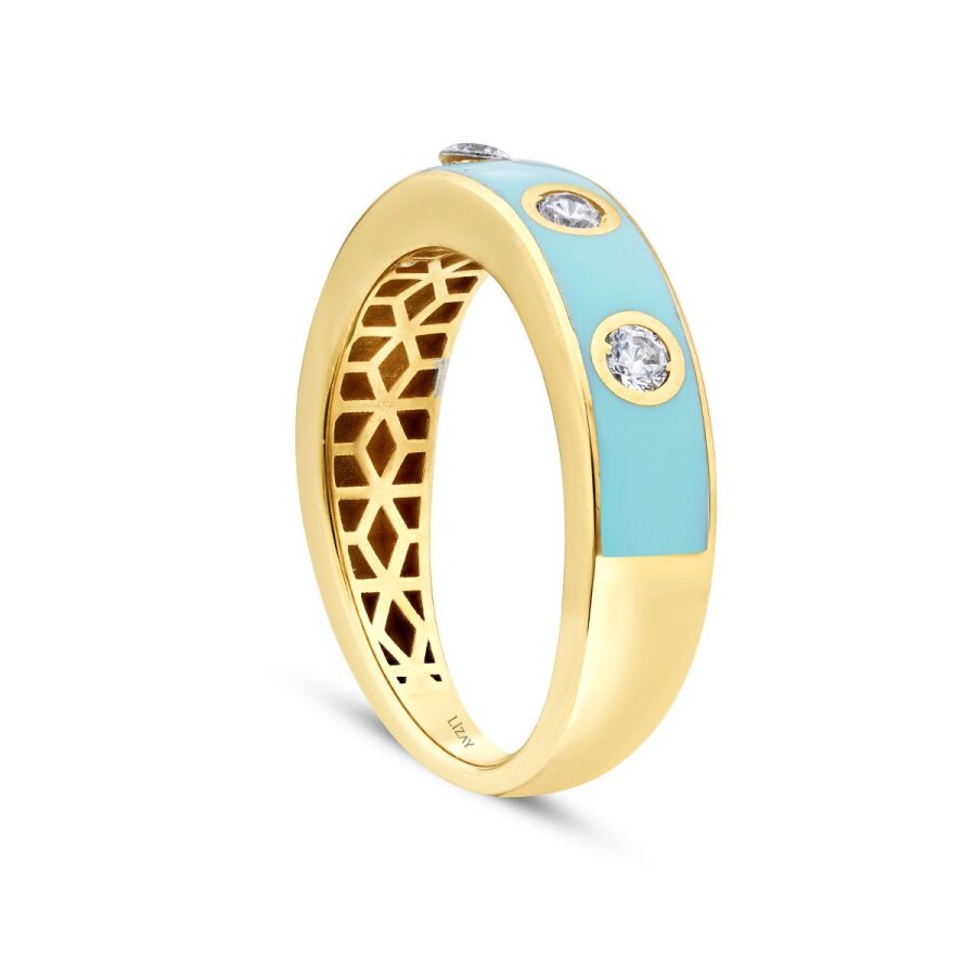Blau-Trend-Ring mit Stein aus Gold