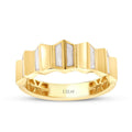 Weiß-Emaille-Texture-Trend-Ring aus Gold