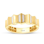 Weiß-Emaille-Texture-Trend-Ring aus Gold