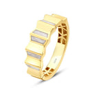 Weiß-Emaille-Texture-Trend-Ring aus Gold