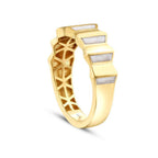 Weiß-Emaille-Texture-Trend-Ring aus Gold