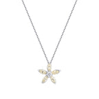 0,65 ct. Diamant Marquise Fantasie Blume Halskette