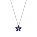 0,62 ct. Diamant Tropfen Saphir Blume Halskette
