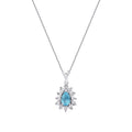 0,58 ct. Diamant Tropfen Blauer Topas Halskette