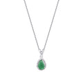 1,76 ct. Diamant Tropfen Smaragd Halskette