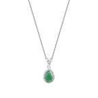 1,76 ct. Diamant Tropfen Smaragd Halskette