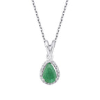 1,76 ct. Diamant Tropfen Smaragd Halskette